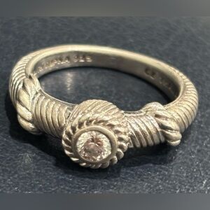 Judith Ripka Elegant Sterling silver  Ring with Crystal stone